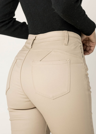 Pantaloni skinny din piele ecologica Bej LC001-2 M9 [5]