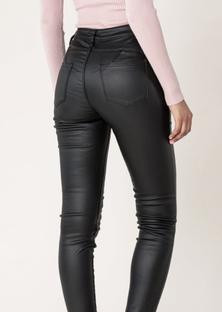 Pantaloni skinny din piele ecologica Negru mat LC1001-1 M9 [4]
