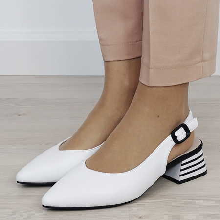 Noutati - Pantofi albi comozi din piele naturala BY6888-2 02