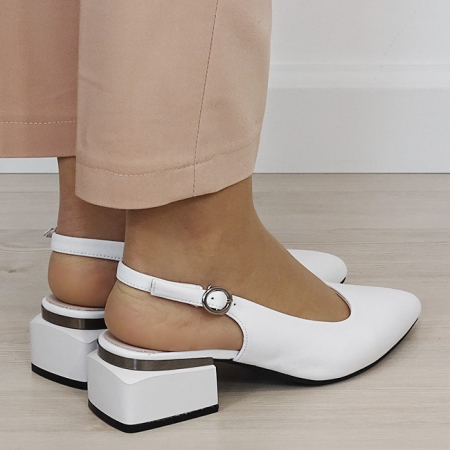 Pantofi albi comozi din piele naturala BY6889-5 02 [4]