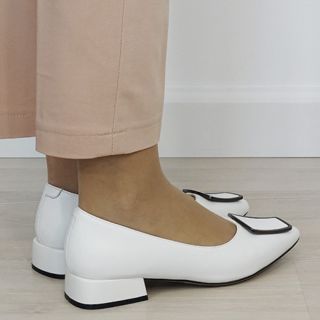 Pantofi albi comozi din piele naturala BY6921-2 03 [4]