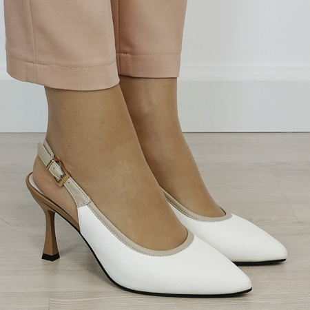 Pantofi albi decupati din piele naturala BY6880-1 02 [5]