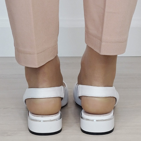 Pantofi albi decupati din piele naturala BY6943-2 03 [3]