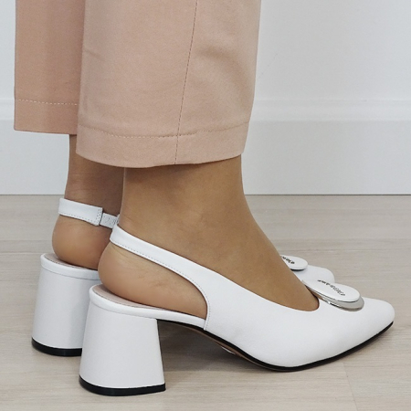 Pantofi albi eleganti din piele naturala BY6887-6 03 [4]