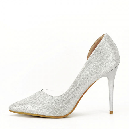 Pantofi argintii decupati lateral N20-680 04 [6]