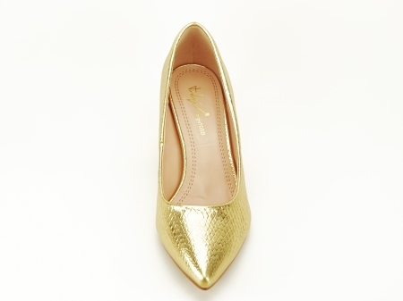 Pantofi aurii cu imprimeu de sarpe Ami [3]