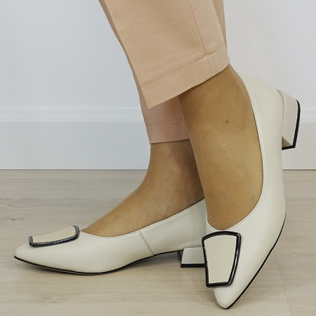 Pantofi bej deschis comozi din piele naturala BY6921-2 03 [1]