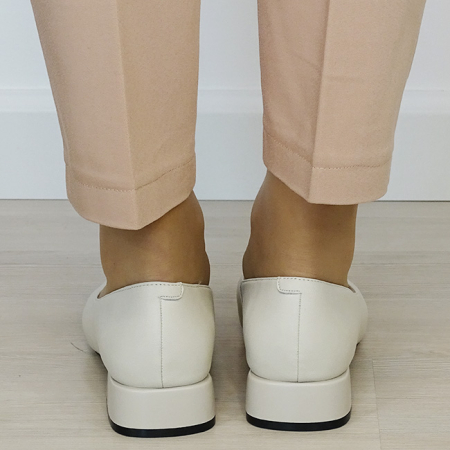 Pantofi bej deschis comozi din piele naturala BY6921-2 03 [3]