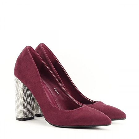Pantofi bordo cu toc Debbie [2]