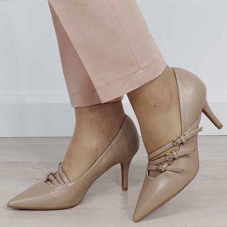 Noutati - Pantofi eleganti kaki deschis 5509 01