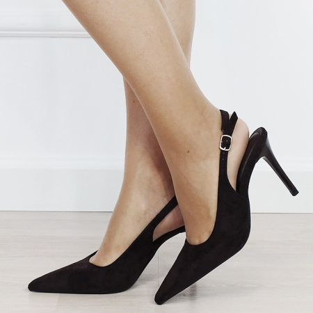 Femei - Pantofi eleganti maro ciocolatiu cu toc subtire 5001 01