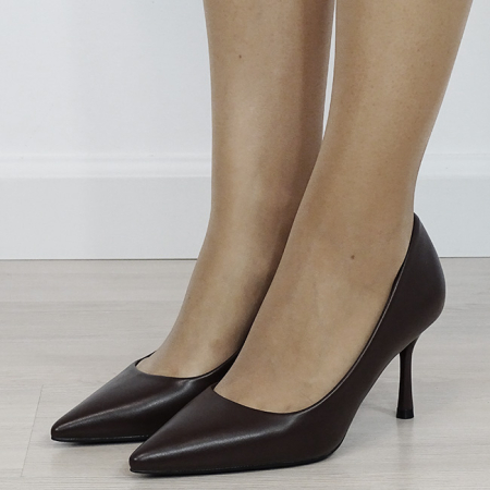 Femei - Pantofi eleganti maro de damă D-1295 04