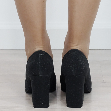 Pantofi eleganti negri cu sclipici D-1278 01 [3]