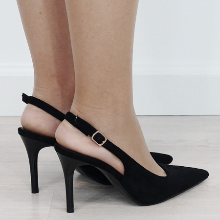 Pantofi eleganti negri cu toc subtire 5001 01 [4]