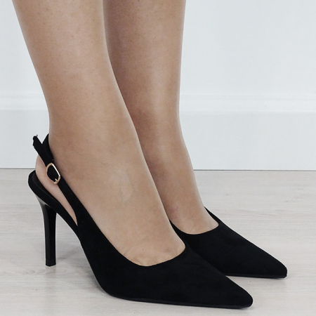 Pantofi eleganti negri cu toc subtire 5001 01 [5]