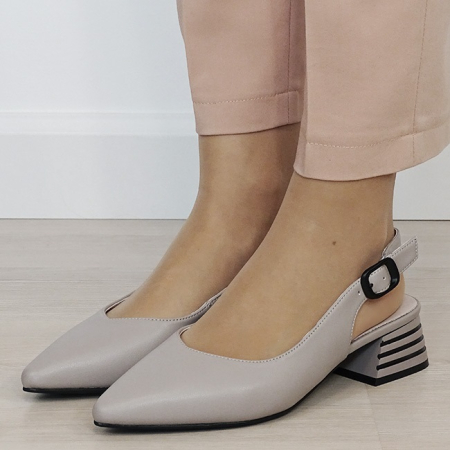 Noutati - Pantofi gri comozi din piele naturala BY6888-6 02