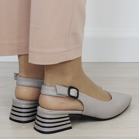 Pantofi gri comozi din piele naturala BY6888-6 02 [4]