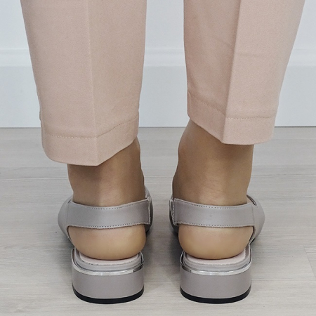 Pantofi gri decupati din piele naturala BY6943-3 03 [3]