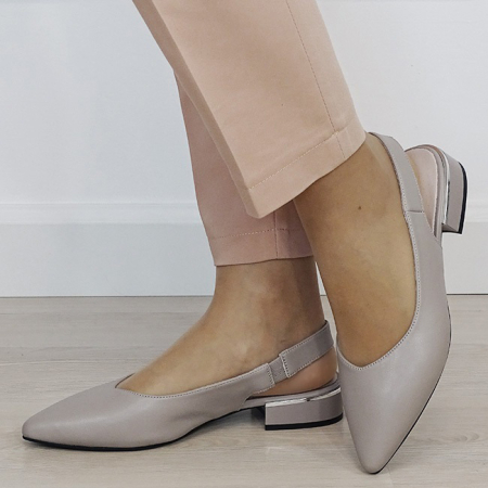 Pantofi gri decupati din piele naturala BY6943-3 03 [1]