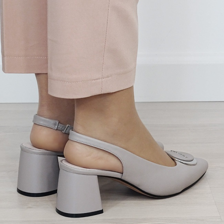 Pantofi gri eleganti din piele naturala BY6887-5 03 [4]