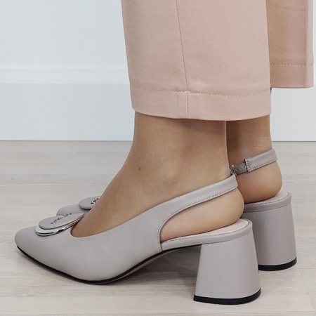 Pantofi gri eleganti din piele naturala BY6887-5 03 [2]