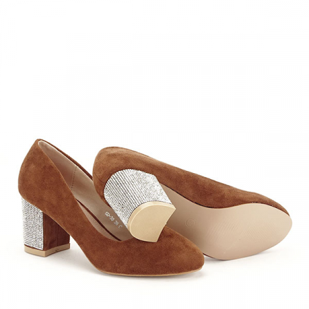 Pantofi maro inchis eleganti Brenda [7]