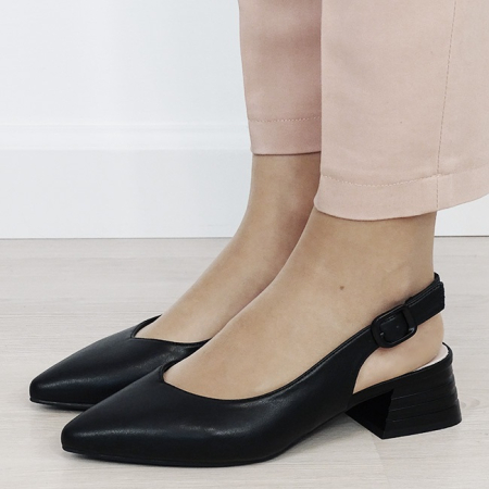 Noutati - Pantofi negri comozi din piele naturala BY6888-3 02