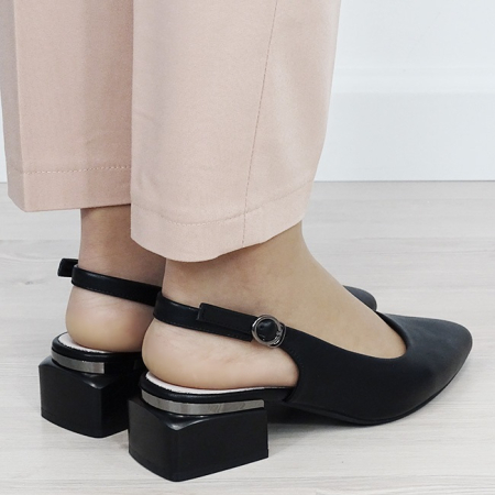 Pantofi negri comozi din piele naturala BY6889-1 02 [4]