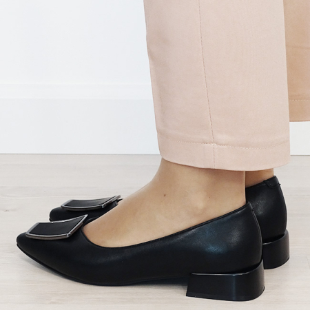 Pantofi negri comozi din piele naturala BY6921-2 03 [2]