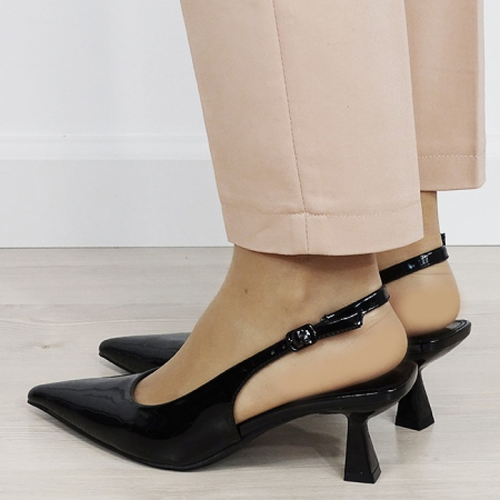 Pantofi negri de lac cu toc mic 5552BLACK-RESIG M0 [2]