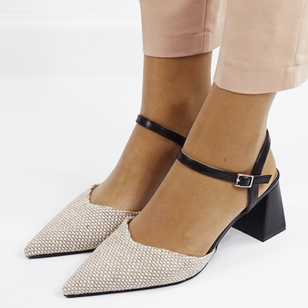 Pantofi negri eleganti cu model impletit HK-1308 04 [1]