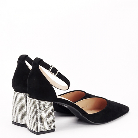 Pantofi negri eleganti cu pietricele argintii BSD42-1 04 [3]