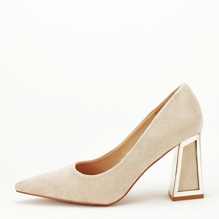 Noutati - Pantofi nude cu toc comod 3870 02