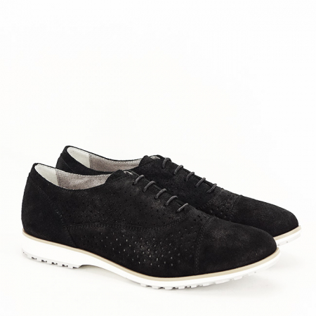 Pantofi oxford din piele naturala negru Magda 01 [2]