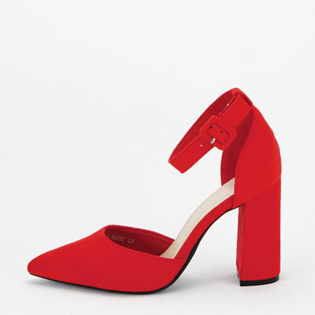 Pantofi rosii cu toc gros [1]