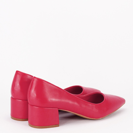 Pantofi rosii cu toc mic F-3797 02 [4]