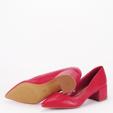 Pantofi rosii cu toc mic F-3797 02 [6]