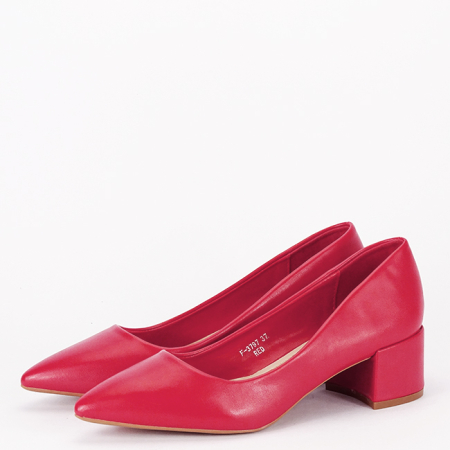 Pantofi rosii cu toc mic F-3797 02 [1]