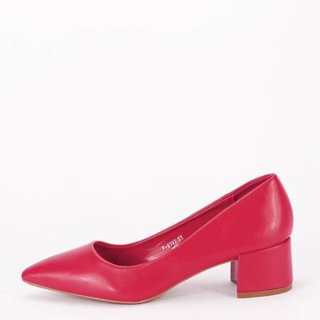 Pantofi cu toc - Pantofi rosii cu toc mic F-3797 02