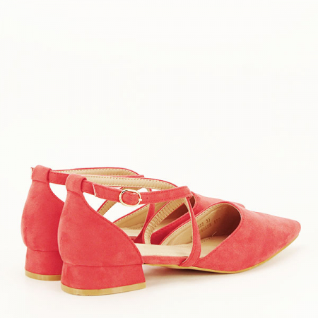 Pantofi rosu corai cu toc mic Carmen [4]