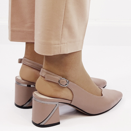 Pantofi taupe eleganti din piele naturala BY6883-4 02 [4]