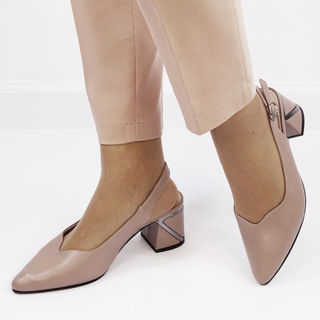 Pantofi taupe eleganti din piele naturala BY6883-4 02 [1]
