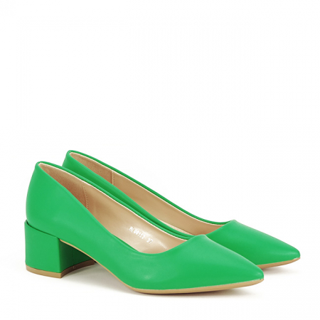 Pantofi verde crud cu toc mic Elena 01 [2]