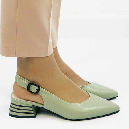 Pantofi verde fistic comozi din piele naturala BY6888-1 01 [5]