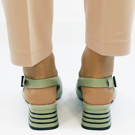 Pantofi verde fistic comozi din piele naturala BY6888-1 01 [3]