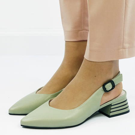 Pantofi verde fistic comozi din piele naturala BY6888-1 01 [1]