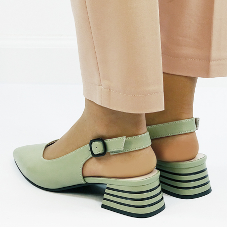 Pantofi verde fistic comozi din piele naturala BY6888-1 01 [2]