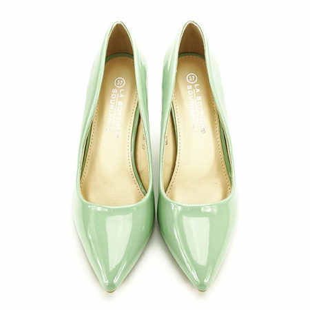 Pantofi verde fistic lacuiti BLQ6710 01 [2]