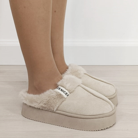 Papuci de casa dama imblaniti, Bej 9719 112 [2]