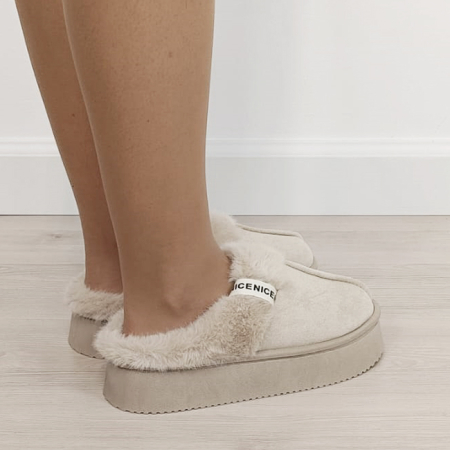 Papuci de casa dama imblaniti, Bej 9719 112 [3]